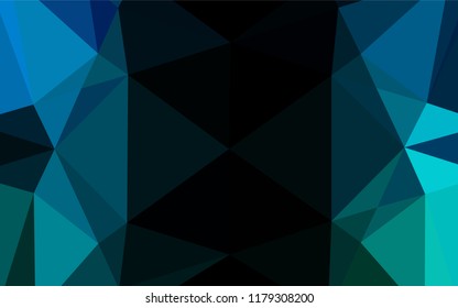Light Blue, Green vector hexagon mosaic cover. A vague abstract illustration with gradient. Triangular pattern for your business design.
