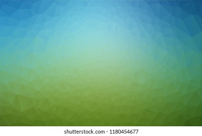 Light Blue, Green vector hexagon mosaic cover. Modern geometrical abstract illustration with gradient. The polygonal design can be used for your web site.