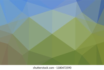 Light Blue, Green vector hexagon mosaic template. A completely new color illustration in a vague style. A new texture for your design.