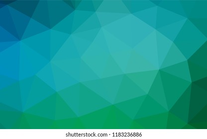 Light Blue, Green vector hexagon mosaic template. Creative illustration in halftone style with gradient. The polygonal design can be used for your web site.