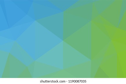 Light Blue, Green vector hexagon mosaic texture. Shining illustration, which consist of triangles. The polygonal design can be used for your web site.