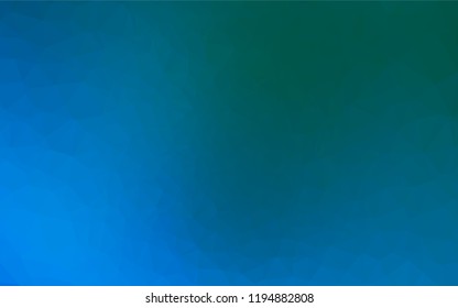 Light Blue, Green vector hexagon mosaic template. Creative geometric illustration in Origami style with gradient. Triangular pattern for your business design.