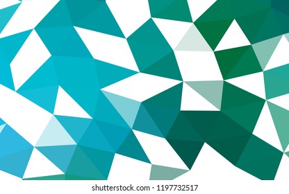 Light Blue, Green vector hexagon mosaic triangle mosaic. Creative geometric illustration in Origami style with gradient. The elegant pattern can be used as part of a brand book.