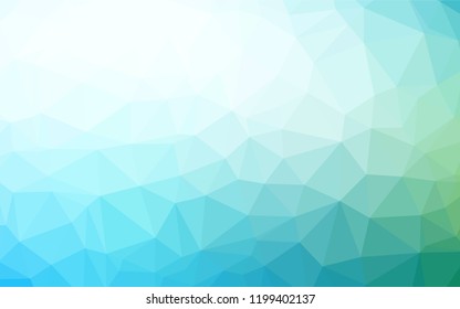 Light Blue, Green vector hexagon mosaic cover. A vague abstract illustration with gradient. A completely new design for your business.