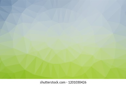 Light Blue, Green vector hexagon mosaic template. Shining illustration, which consist of triangles. The completely new template can be used for your brand book.