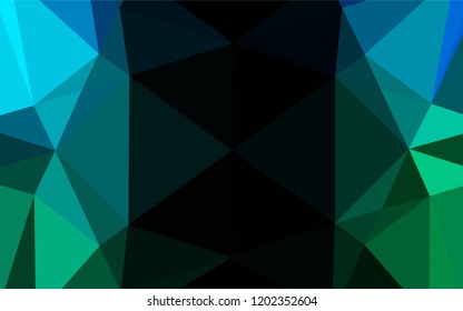 Light Blue, Green vector hexagon mosaic cover. Shining illustration, which consist of triangles. Brand new design for your business.