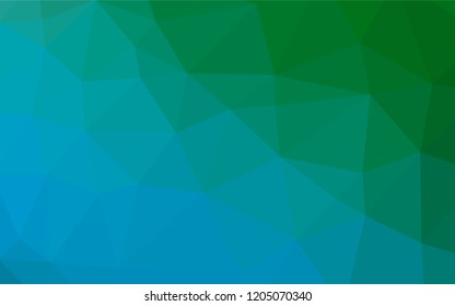 Light Blue, Green vector hexagon mosaic cover. Creative illustration in halftone style with gradient. A new texture for your design.