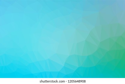 Light Blue, Green vector hexagon mosaic cover. Brand new colored illustration in blurry style with gradient. A new texture for your design.