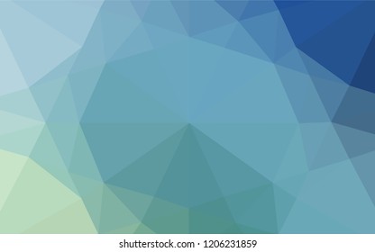 Light Blue, Green vector hexagon mosaic template. Shining illustration, which consist of triangles. The completely new template can be used for your brand book.