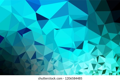 Light Blue, Green vector hexagon mosaic template. A vague abstract illustration with gradient. The polygonal design can be used for your web site.