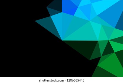 Light Blue, Green vector hexagon mosaic cover. A sample with polygonal shapes. The best triangular design for your business.