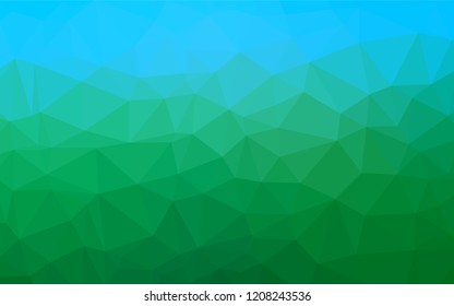 Light Blue, Green vector hexagon mosaic texture. Creative geometric illustration in Origami style with gradient. The elegant pattern can be used as part of a brand book.