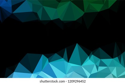Light Blue, Green vector hexagon mosaic texture. Shining illustration, which consist of triangles. The textured pattern can be used for background.
