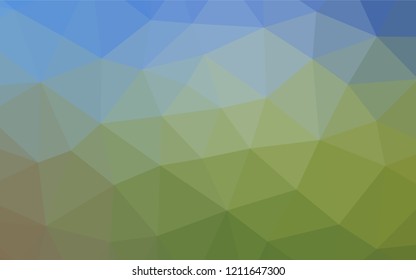 Light Blue, Green vector hexagon mosaic template. Creative geometric illustration in Origami style with gradient. A completely new template for your business design.