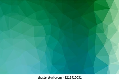 Light Blue, Green vector hexagon mosaic texture. Triangular geometric sample with gradient.  Brand new design for your business.