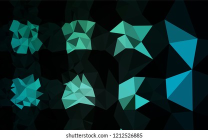 Light Blue, Green vector hexagon mosaic cover. Glitter abstract illustration with an elegant design. The best triangular design for your business.