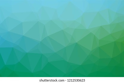 Light Blue, Green vector hexagon mosaic template. Shining colored illustration in a Brand new style. The best triangular design for your business.