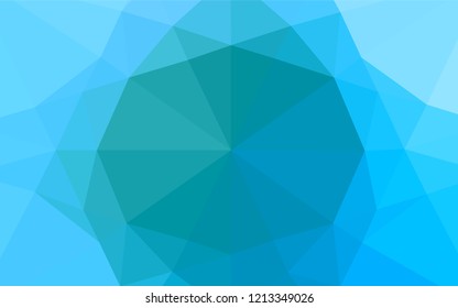 Light Blue, Green vector hexagon mosaic template. Shining illustration, which consist of triangles. A new texture for your design.