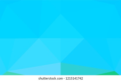 Light Blue, Green vector hexagon mosaic texture. Triangular geometric sample with gradient.  The textured pattern can be used for background.