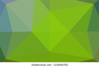 Light Blue, Green vector hexagon mosaic texture. Creative illustration in halftone style with gradient. Triangular pattern for your business design.