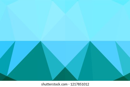 Light Blue, Green vector hexagon mosaic cover. Creative illustration in halftone style with gradient. A new texture for your design.