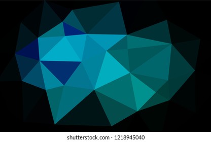 Light Blue, Green vector hexagon mosaic template. Modern geometrical abstract illustration with gradient. A new texture for your design.