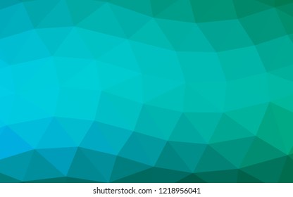 Light Blue, Green vector hexagon mosaic triangle mosaic. Geometric illustration in Origami style with gradient.  Brand new design for your business.