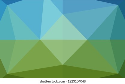 Light Blue, Green vector hexagon mosaic cover. A vague abstract illustration with gradient. Brand new style for your business design.