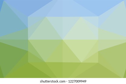 Light Blue, Green vector hexagon mosaic template. Geometric illustration in Origami style with gradient.  Brand new design for your business.