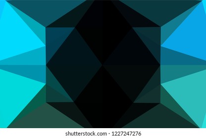 Light Blue, Green vector hexagon mosaic texture. Geometric illustration in Origami style with gradient.  A new texture for your design.