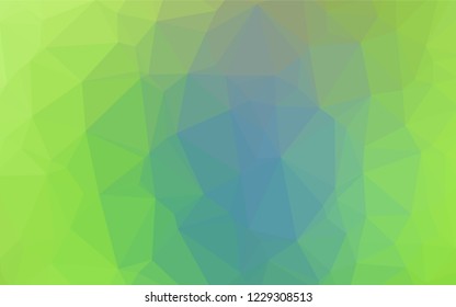 Light Blue, Green vector hexagon mosaic cover. Brand new colored illustration in blurry style with gradient. The textured pattern can be used for background.