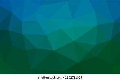 Light Blue, Green vector hexagon mosaic texture. Creative illustration in halftone style with gradient. The template can be used as a background for cell phones.