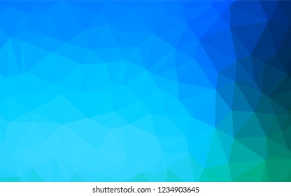 Light Blue, Green vector hexagon mosaic cover. Geometric illustration in Origami style with gradient.  The elegant pattern can be used as part of a brand book.