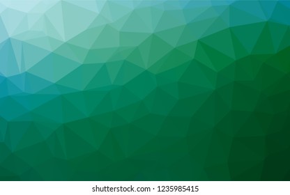 Light Blue, Green vector hexagon mosaic cover. Glitter abstract illustration with an elegant design. The best triangular design for your business.