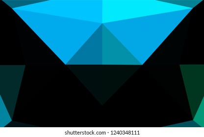 Light Blue, Green vector hexagon mosaic cover. Colorful abstract illustration with gradient. Triangular pattern for your business design.