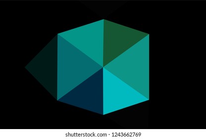 Light Blue, Green vector hexagon mosaic cover. Creative illustration in halftone style with gradient. A completely new template for your business design.