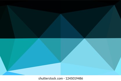 Light Blue, Green vector hexagon mosaic template. Creative geometric illustration in Origami style with gradient. The textured pattern can be used for background.