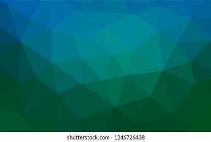 Light Blue, Green vector hexagon mosaic texture. Creative geometric illustration in Origami style with gradient. The template can be used as a background for cell phones.