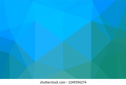 Light Blue, Green vector hexagon mosaic template. Creative illustration in halftone style with gradient. The completely new template can be used for your brand book.