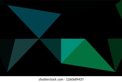 Light Blue, Green vector hexagon mosaic template. Geometric illustration in Origami style with gradient.  The template can be used as a background for cell phones.