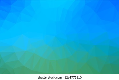 Light Blue, Green vector hexagon mosaic template. Glitter abstract illustration with an elegant design. The textured pattern can be used for background.