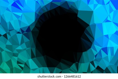 Light Blue, Green vector hexagon mosaic cover. Creative geometric illustration in Origami style with gradient. Brand new style for your business design.