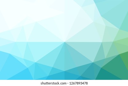 Light Blue, Green vector hexagon mosaic cover. Creative illustration in halftone style with gradient. The polygonal design can be used for your web site.