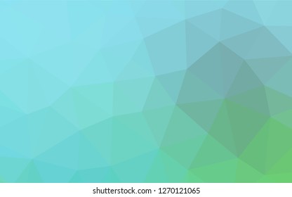 Light Blue, Green vector hexagon mosaic template. Shining illustration, which consist of triangles. The completely new template can be used for your brand book.