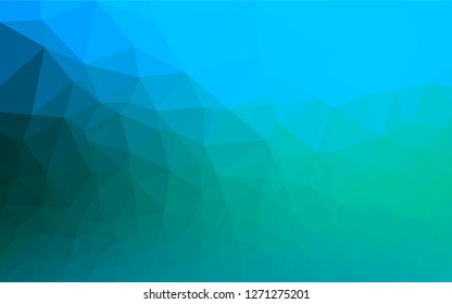 Light Blue, Green vector hexagon mosaic texture. Brand new colored illustration in blurry style with gradient. Triangular pattern for your business design.