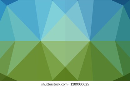 Light Blue, Green vector hexagon mosaic template. Modern geometrical abstract illustration with gradient. A new texture for your design.
