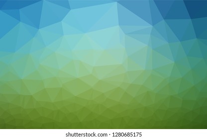 Light Blue, Green vector hexagon mosaic cover. Colorful illustration in abstract style with gradient. The template can be used as a background for cell phones.
