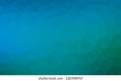 Light Blue, Green vector hexagon mosaic template. Glitter abstract illustration with an elegant design. The textured pattern can be used for background.