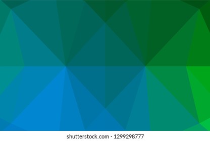 Light Blue, Green vector hexagon mosaic cover. Colorful abstract illustration with gradient. The best triangular design for your business.
