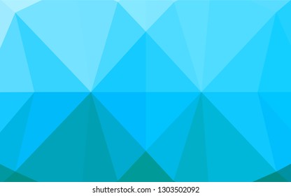 Light Blue, Green vector hexagon mosaic cover. An elegant bright illustration with gradient. Triangular pattern for your business design.